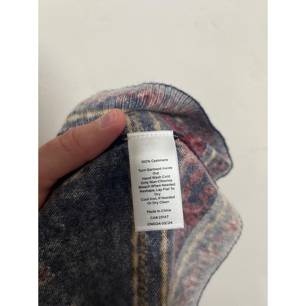 Talbots AUDREY CASHMERE SWEATER - Floral 100% Cashmere 3/4 - Picture 7 of 8